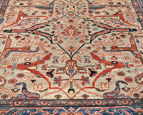 5x7 Gray Blue Aryana Afghan Hand Knotted Veg Dye Wool Area Rug