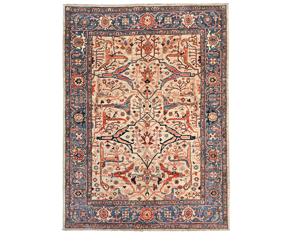 5x7 Gray Blue Aryana Afghan Hand Knotted Veg Dye Wool Area Rug