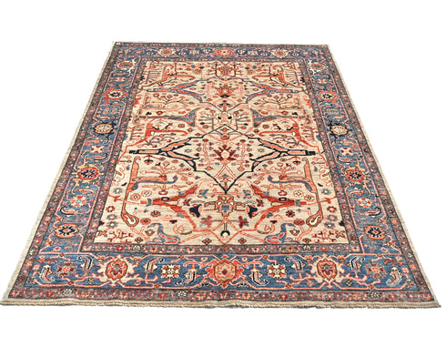 5x7 Gray Blue Aryana Afghan Hand Knotted Veg Dye Wool Area Rug