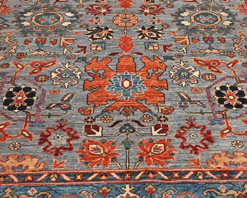 5x7 Gray Blue Aryana Afghan Hand Knotted Veg Dye Wool Area Rug