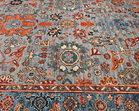 5x7 Gray Blue Aryana Afghan Hand Knotted Veg Dye Wool Area Rug