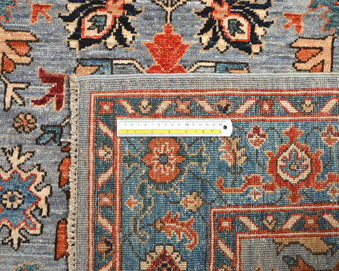5x7 Gray Blue Aryana Afghan Hand Knotted Veg Dye Wool Area Rug