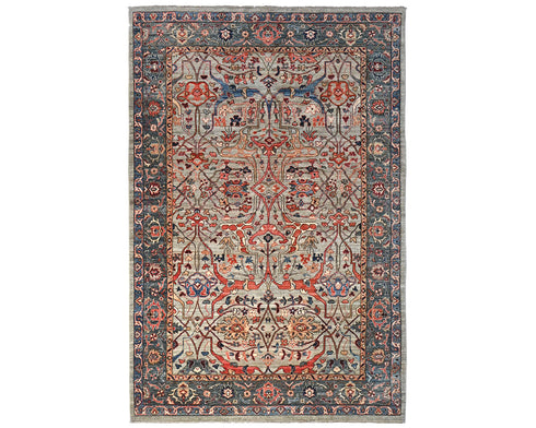 6x9 Ft Light Brown Aryana Afghan Hand Knotted Veg Dye Wool Area Rug