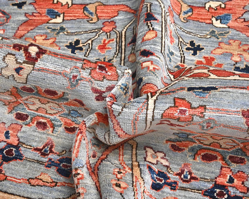 6x9 Gray Aryana Afghan Hand Knotted Veg Dye Wool Area Rug