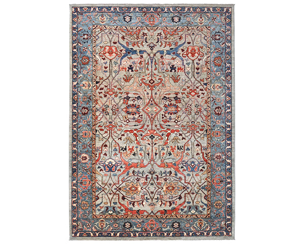 6x9 Light Brown Aryana Afghan Hand Knotted Veg Dye Wool Area Rug