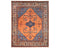 8x10 Orange Blue Aryana Afghan Hand Knotted Veg Dye Wool Area Rug