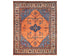 8x10 Orange Blue Aryana Afghan Hand Knotted Veg Dye Wool Area Rug