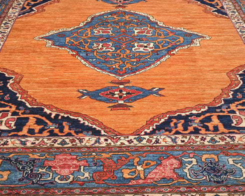 8x10 Orange Aryana Afghan Hand Knotted Veg Dye Wool Area Rug