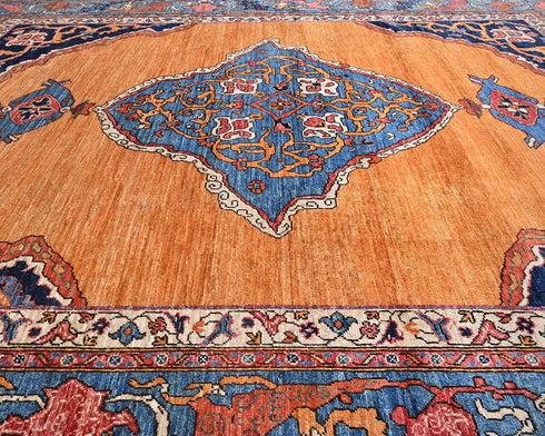 8x10 Orange Aryana Afghan Hand Knotted Veg Dye Wool Area Rug
