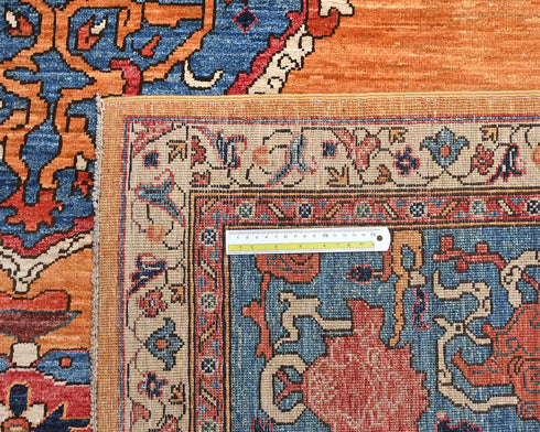 8x10 Orange Aryana Afghan Hand Knotted Veg Dye Wool Area Rug