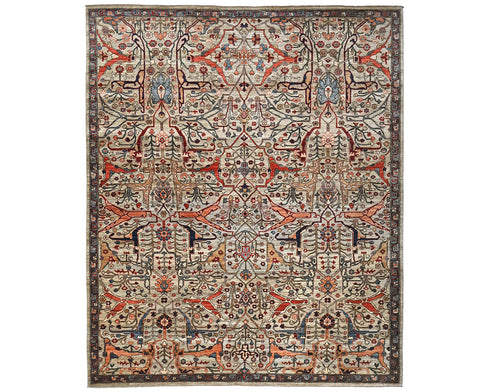 8x10 Gray Aryana Afghan Hand Knotted Veg Dye Wool Area Rug