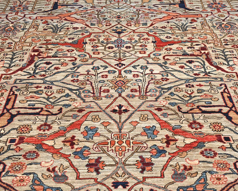 8x10 Gray Aryana Afghan Hand Knotted Veg Dye Wool Area Rug