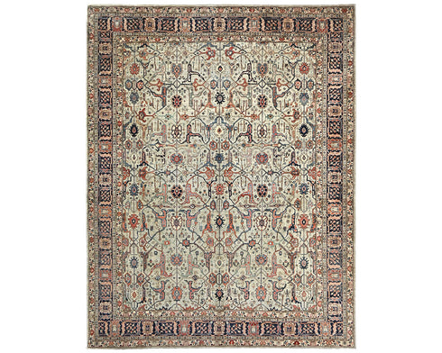 Gray 9x12 Aryana Afghan Hand Knotted Veg Dye Wool Area Rug
