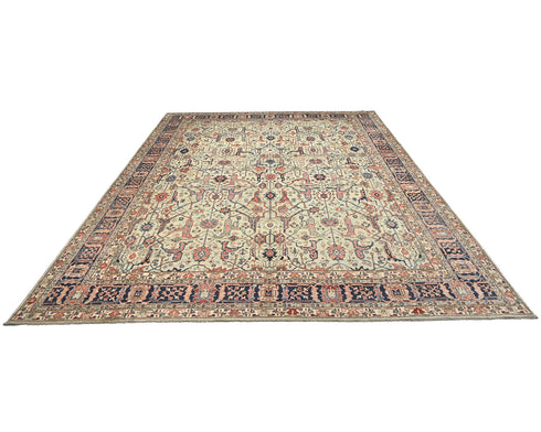 Gray 9x12 Aryana Afghan Hand Knotted Veg Dye Wool Area Rug