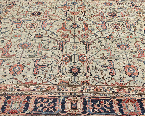 Gray 9x12 Aryana Afghan Hand Knotted Veg Dye Wool Area Rug