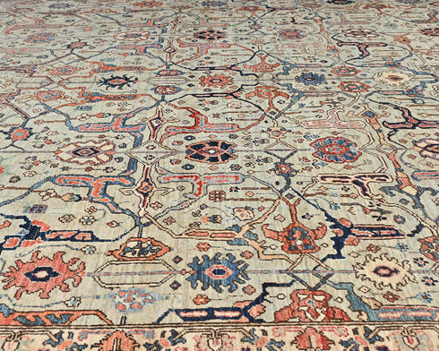 Gray 9x12 Aryana Afghan Hand Knotted Veg Dye Wool Area Rug