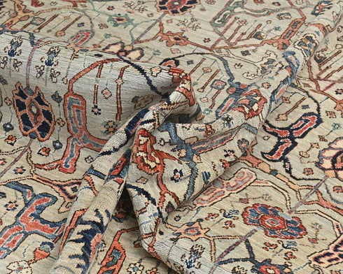 Gray 9x12 Aryana Afghan Hand Knotted Veg Dye Wool Area Rug