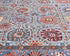 Alfombra afgana Aryana de lana teñida con tinte vegetal, anudada a mano, de 9 x 12 pulgadas, color gris y azul