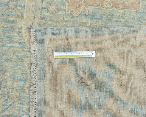 9x12 Ft Oushak Turkish Hand Knotted Traditional Soft Blue Wool Area Rug