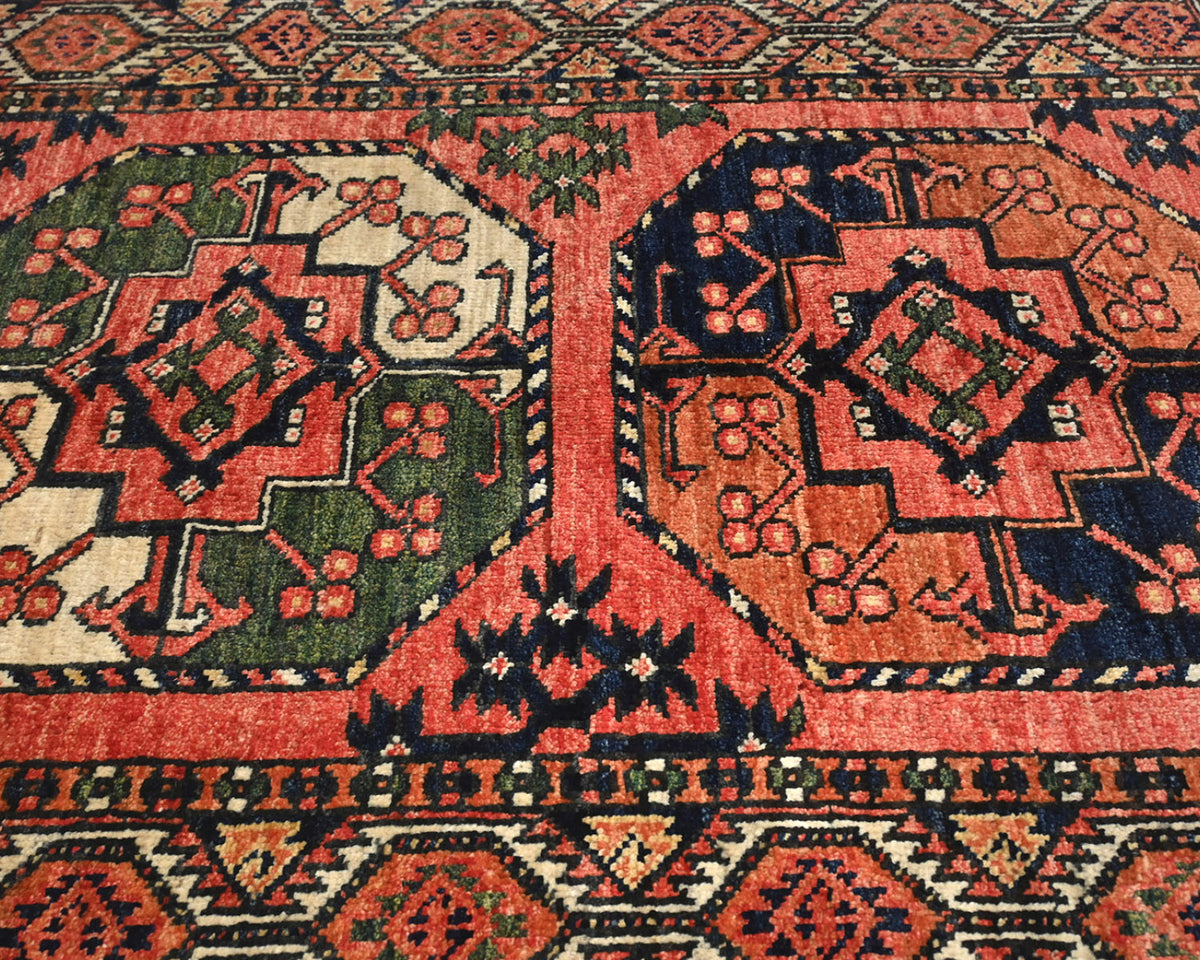 3x4 Rust Ersari Afghan Hand Knotted Veg Dye Wool Area Rug