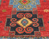 3x4 Red Blue Ersari Afghan Hand Knotted Veg Dye Wool Area Rug