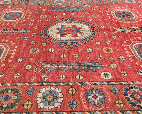 6x8 Red Ersari Afghan Hand Knotted Veg Dye Wool Area Rug