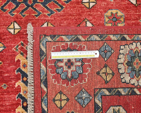 6x8 Red Ersari Afghan Hand Knotted Veg Dye Wool Area Rug