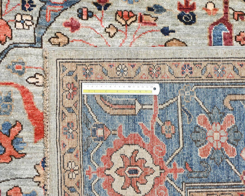 8x10 Gray Blue Aryana Afghan Hand Knotted Veg Dye Wool Area Rug