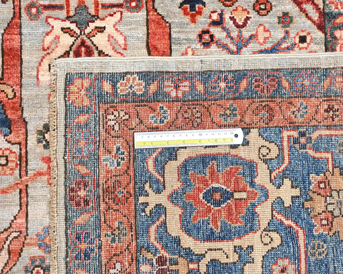 9x12 Gray Blue Aryana Afghan Hand Knotted Veg Dye Wool Area Rug
