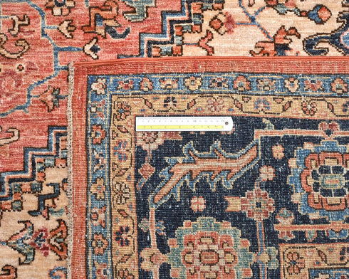 9x12 Rust Blue Aryana Afghan Hand Knotted Veg Dye Wool Area Rug