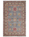 Alfombra afgana Kuba de lana anudada a mano, color gris, de 4 x 6 pulgadas