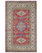 4x6 Red Kuba Afghan Hand Knotted Wool Area Rug