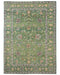 6x8 Green Kuba Afghan Hand Knotted Wool Area Rug