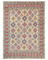 8x10 Beige Kuba Afghan Hand Knotted Wool Area Rug