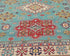 8x10 Green Kuba Afghan Hand Knotted Wool Area Rug
