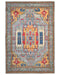 9x12 Gray Kuba Afghan Hand Knotted Wool Area Rug