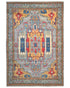 9x12 Gray Kuba Afghan Hand Knotted Wool Area Rug