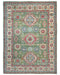 9x12 Green Kuba Afghan Hand Knotted Wool Area Rug