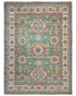 9x12 Green Kuba Afghan Hand Knotted Wool Area Rug