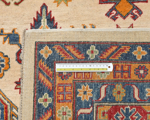 10x14 Beige Kuba Afghan Hand Knotted Wool Area Rug