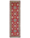 10 Ft Red Kuba Afghan Hand Knotted Wool Runner Rug