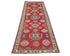 10 Ft Red Kuba Afghan Hand Knotted Wool Runner Rug