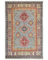 3x4 Gray Kuba Afghan Hand Knotted Wool Area Rug
