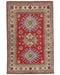 3x5 Red Kuba Afghan Hand Knotted Wool Area Rug