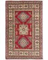 3x5 Red Kuba Afghan Hand Knotted Wool Area Rug