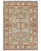 4x6 Gray Kuba Afghan Hand Knotted Wool Area Rug