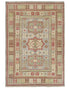 4x6 Gray Kuba Afghan Hand Knotted Wool Area Rug