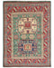4x6 Green Kuba Afghan Hand Knotted Wool Area Rug