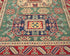 4x6 Green Kuba Afghan Hand Knotted Wool Area Rug