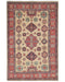 4x6 Beige Kuba Afghan Hand Knotted Wool Area Rug